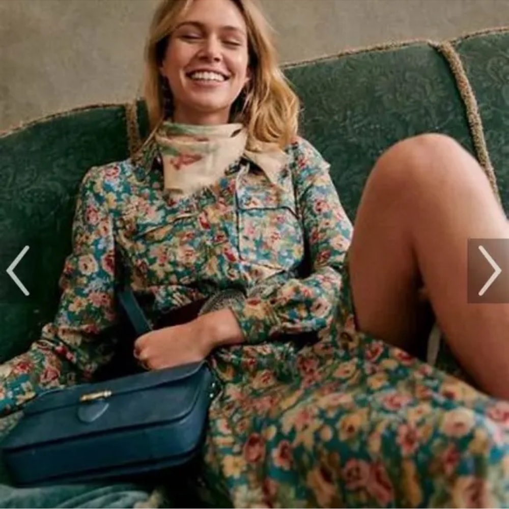 Sezane Lauretta Dress Blue Floral